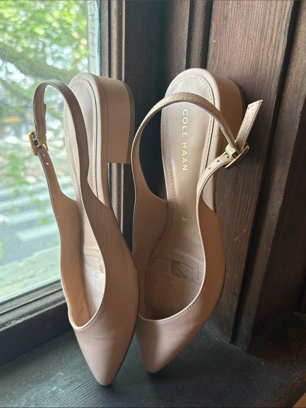 Cole Haan Mazie Light Tan flats slingbacks Size 8